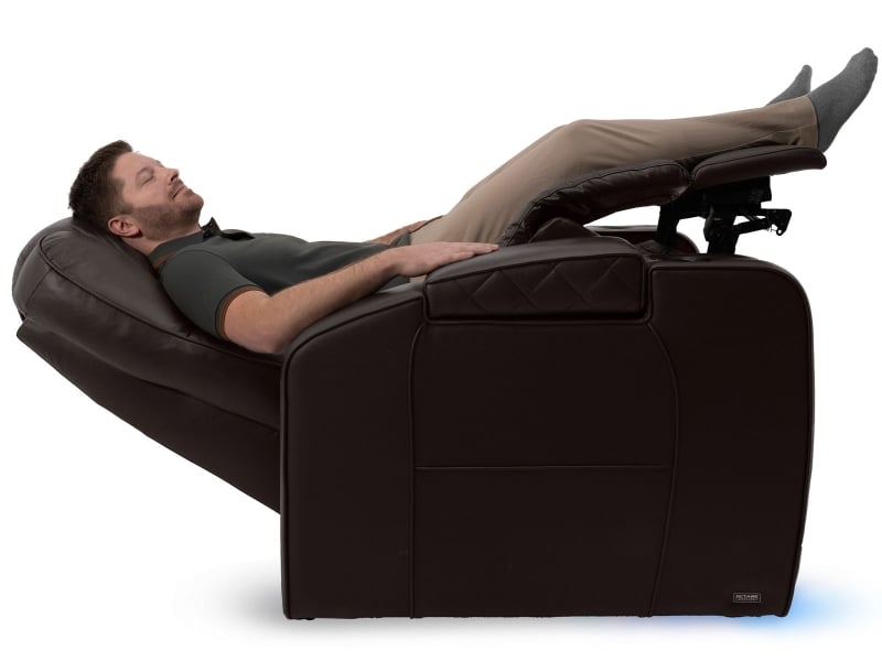 Recliner Chair Diamond Quilted LED Base Zero Gravity Power Seat