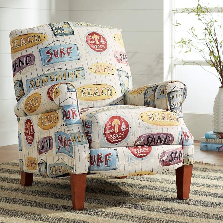 Recliner Chair featuring Vintage Coastal Surf Graphic Print