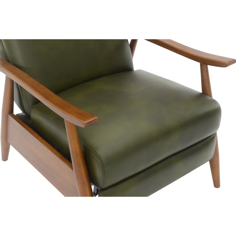 Recliner Chair in Fern Green Upholstery, Mid-Century Style.