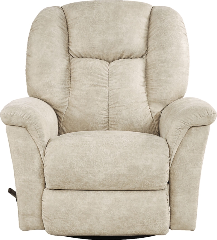 Recliner Chair Knitted Look Fabric Swivel Rocker Base Triple Back
