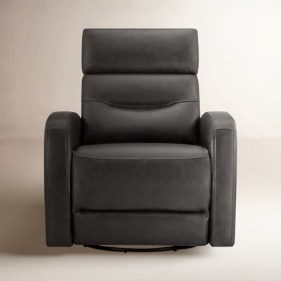 Recliner Chair Segmented Back Charcoal Swivel Leather Like Modern