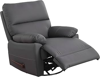 Recliner Chair Swivel Rocker Base Plush Upholstery Padded Armrests