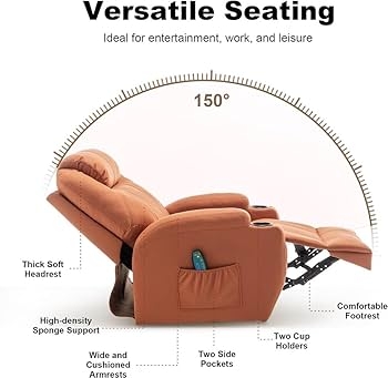 Recliner Chair with 150-Degree Recline and Padded Headrest