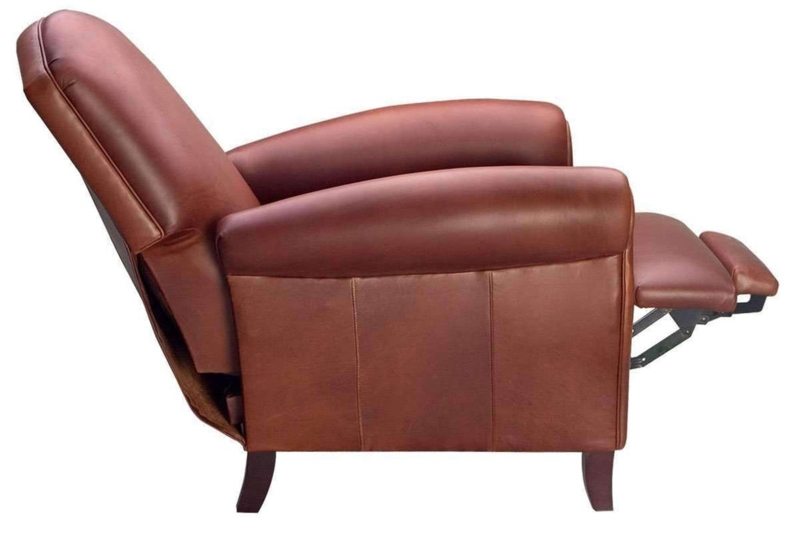 Recliner Chair with Extending Footrest, High Back, Cognac Brown