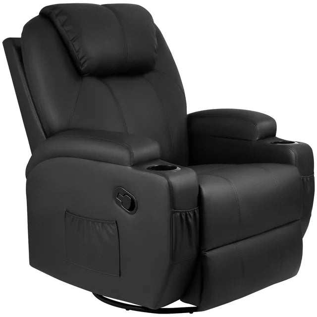 Recliner Chair with Side Pockets, Manual Recline, and Rocking Mechanism
