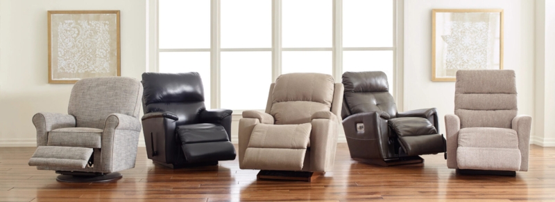 Recliner Collection with Mixed Upholstery Options in Neutral Palette