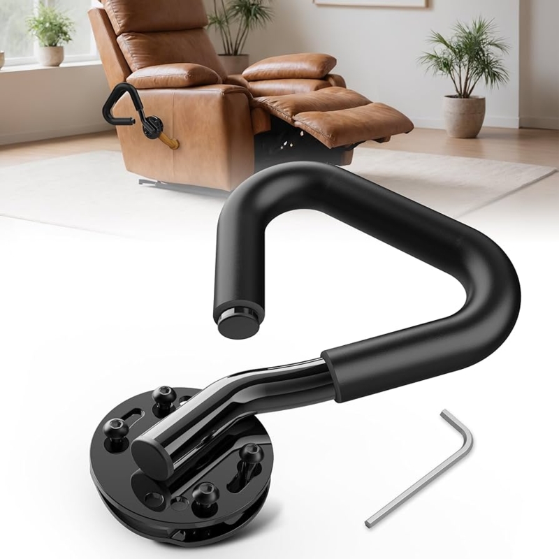Recliner Handle Extender Matte Black Foam Padded Grip Ergonomic