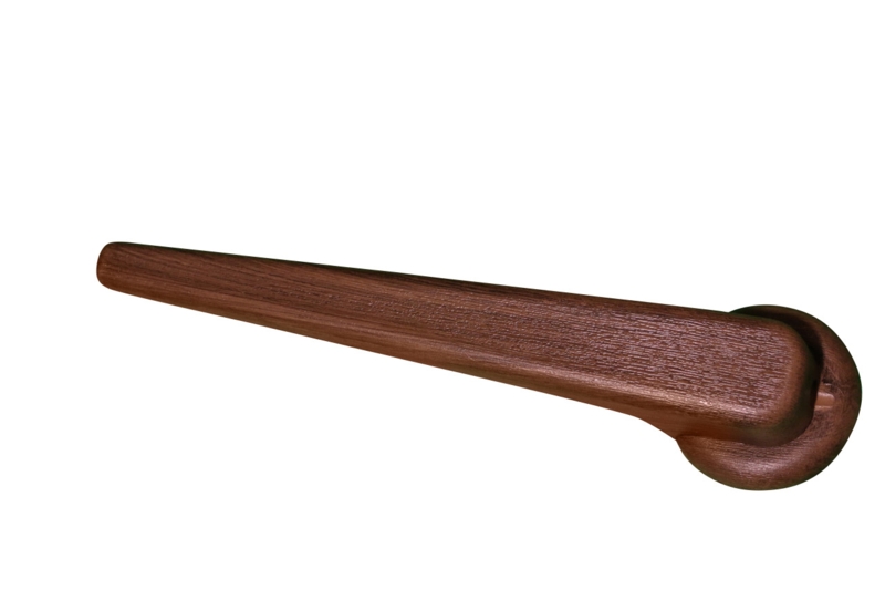 Recliner Handle Medium Brown Hue Wood Grain Finish Tapered Lever