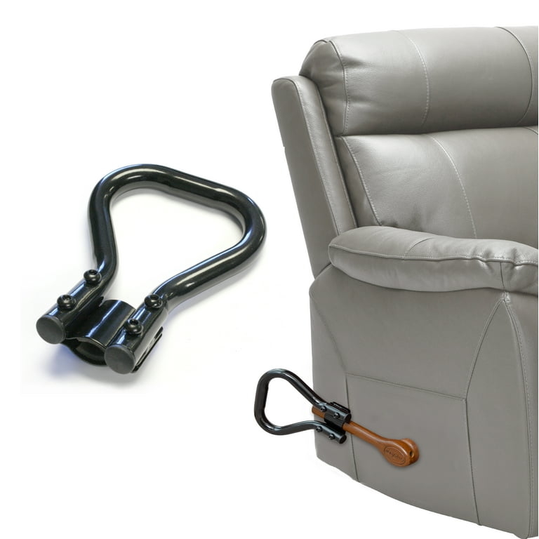 Recliner Lever Extender Black Metal Looped Grip Four Bolt Clamp