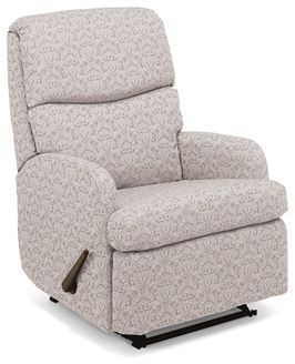 Recliner Light Grey Damask Scroll Pattern Traditional Roll Arms