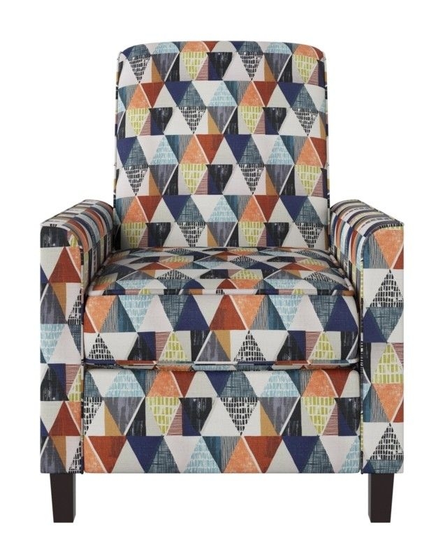 Recliner Multi Kite Pattern Push Back Tapered Legs