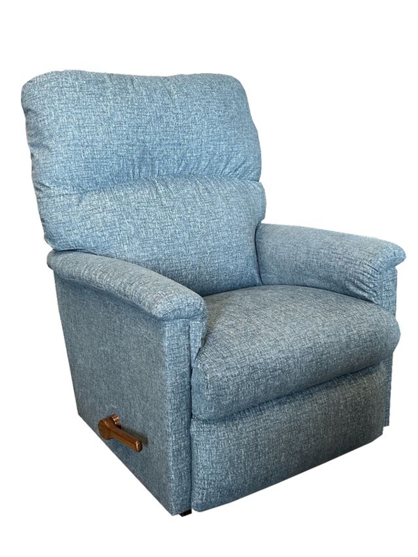 Recliner Padded Arms with Wooden Lever Handle Traditional Style