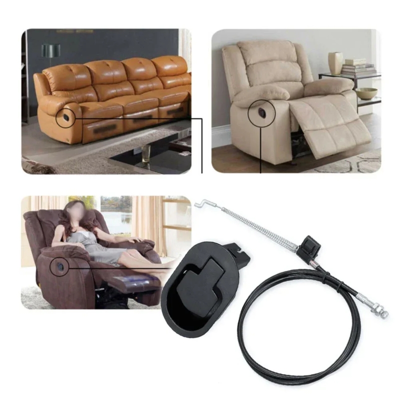 Recliner Release Handle Metal with Attached Cable Sofa Release Lever