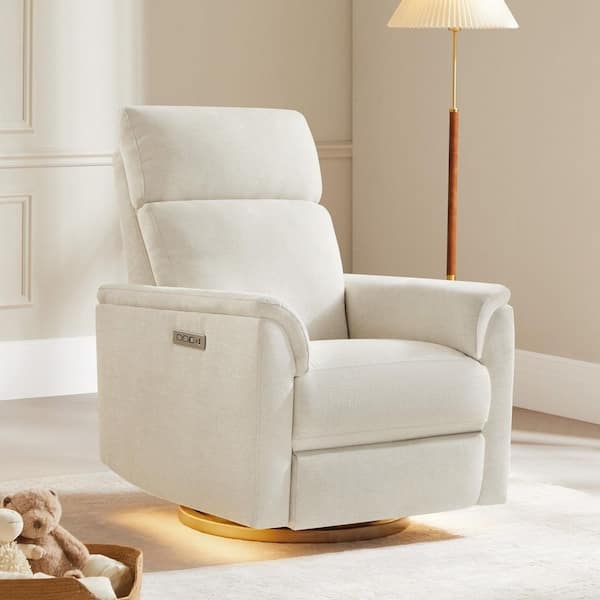 Recliner Spruce Blue Linen Look Button Tufted Wingback