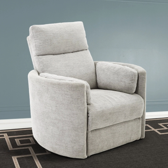 Recliner Swivel Glider Tall Back Light Grey Power