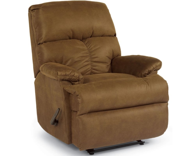 Recliner Upholstered Fabric with Pillow Top Arms and Manual Lever