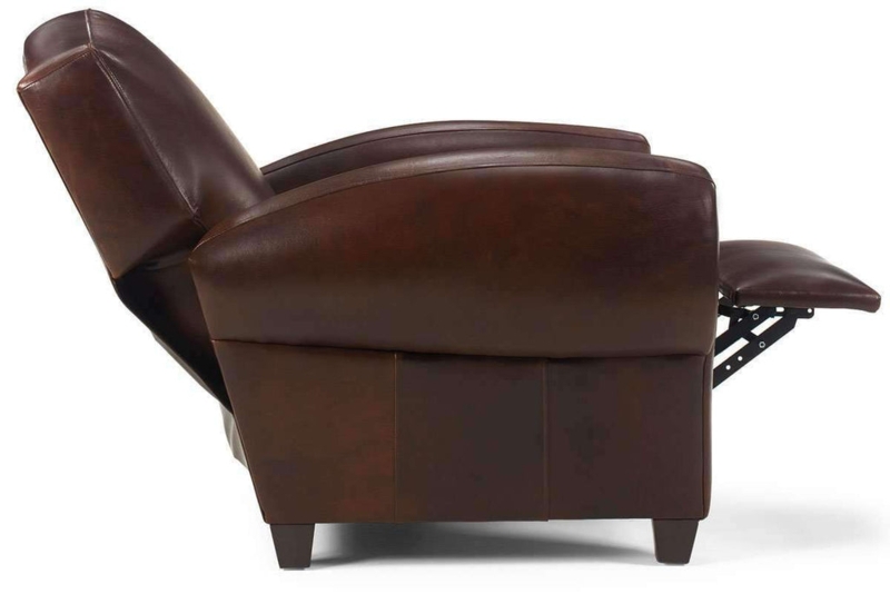 Recliner with Camel Back, Sloped Arms, and Integrated Footrest
