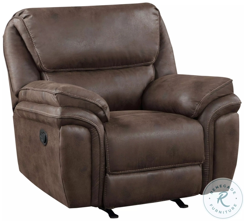 Recliner with Distressed Appearance and Contrast Stitching
