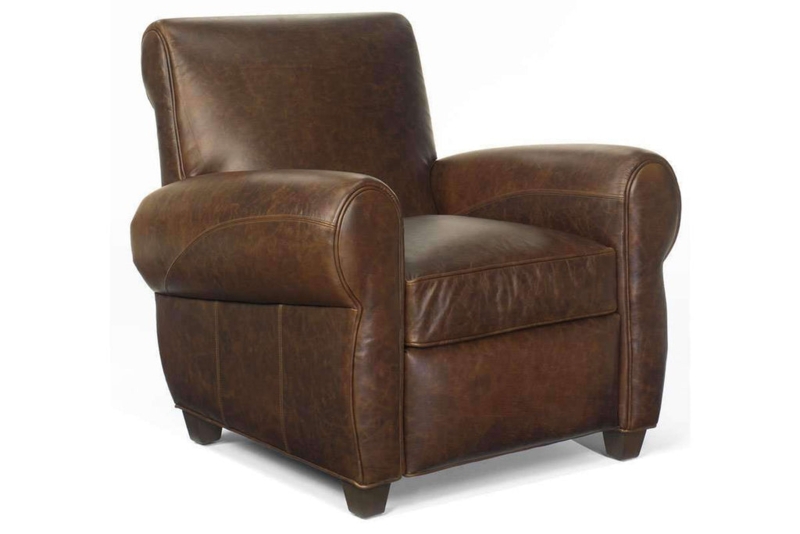 Recliner with Distressed Leather Look and Vintage Mottled Finish