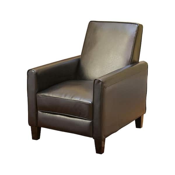 Recliner with Track Arms, Tapered Legs, Modern Push Back Style
