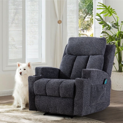Recliner with Triple-Cushion Back, Massage, & Cup Holder