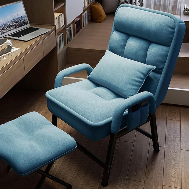 Reclining Chair, Deep Square Tufting, Side Pocket, Matching Ottoman