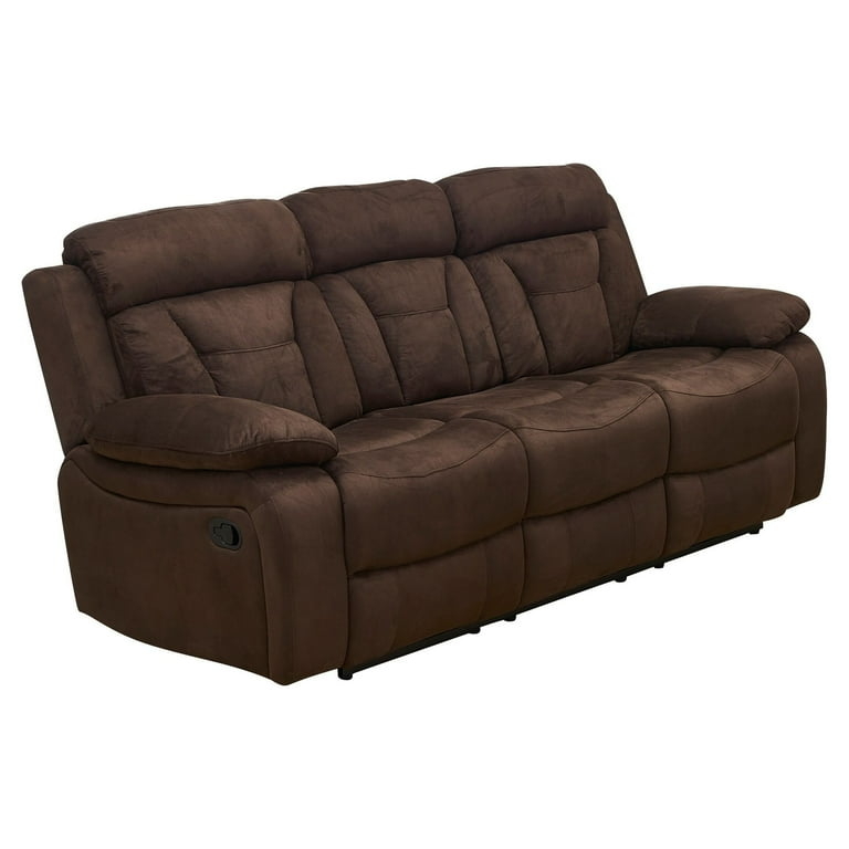 Reclining Sofa Manual Recline Pillow Top Arms Three Seat Recliner Couch
