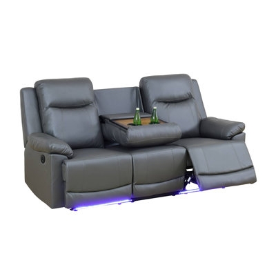 Reclining Sofa with LED Lighting and Drop Down Console