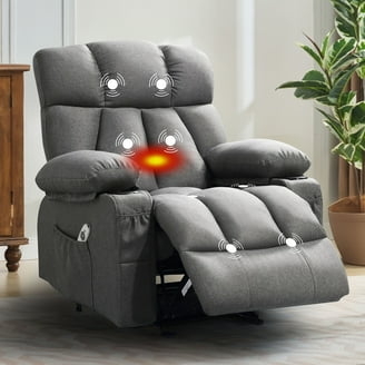 Rocker Recliner Chair with Massage Heat and Cup Holders