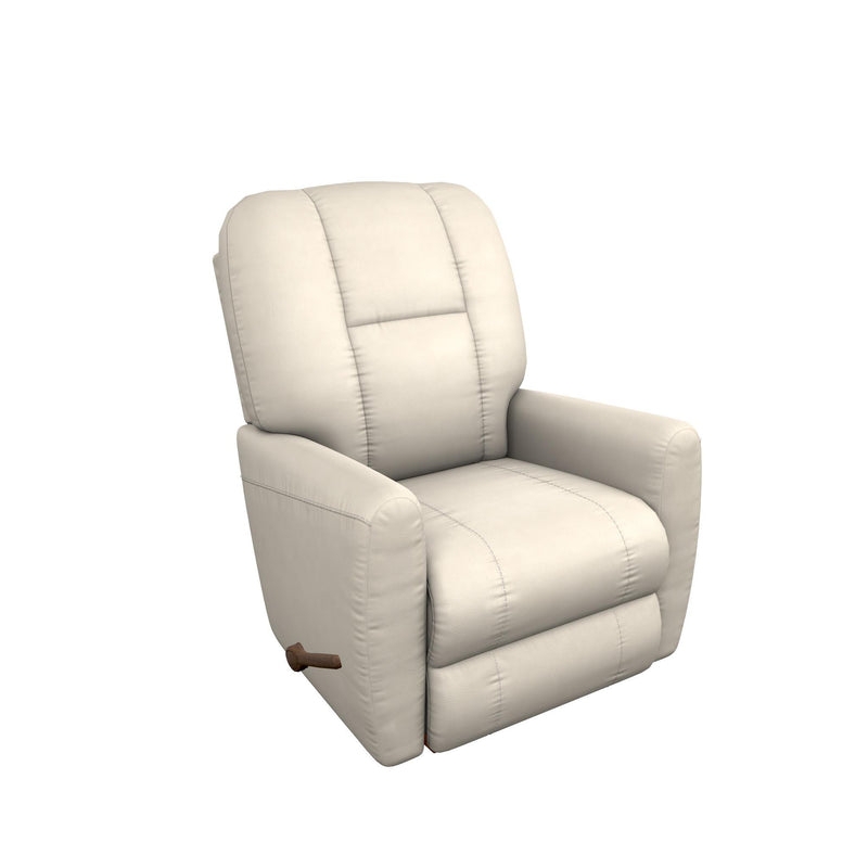 Rocker Recliner Cream Leather-Like with Segmented Backrest