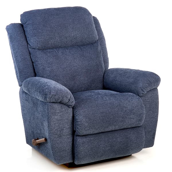 Rocker Recliner Divided Back Cushion Denim Blue Fabric