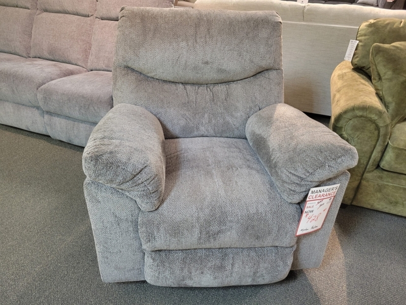 Rocker Recliner Grey Chevron Pattern Pillow Top Arms Plush