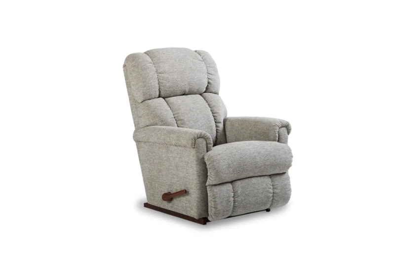 Rocker Recliner Heathered Light Gray with Divided Back Cushion