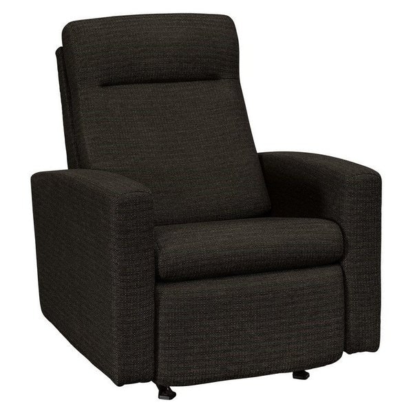 Rocker Recliner High Back Charcoal Woven Fabric Track Arms