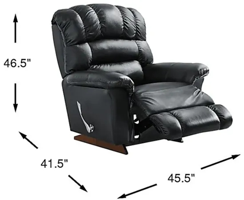 Rocker Recliner Oversized Leather-Like Channeled Back Chair