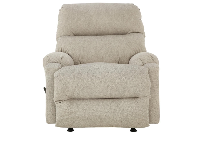 Rocker Recliner Triple Tier Back Manual Lever Beige Upholstery