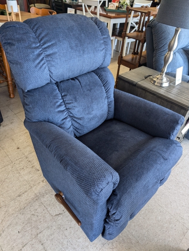 Rocker Recliner Waffle Weave Fabric Pillowed Backrest