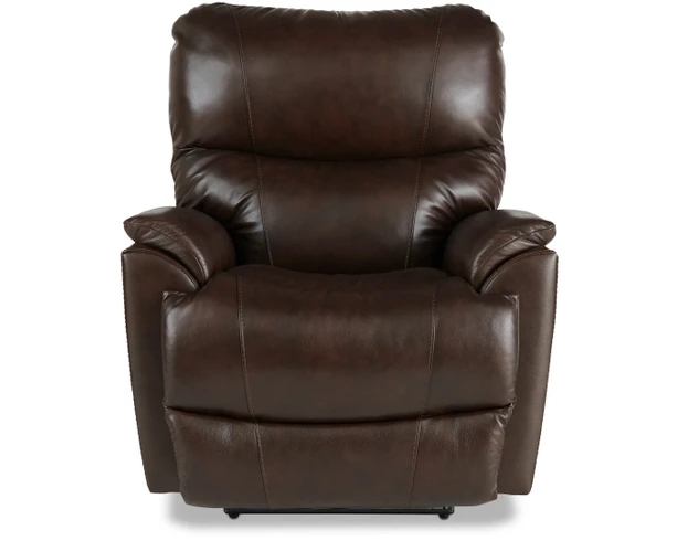Rocker Recliner Walnut Leather-Like Triple-Segmented Back Power Seat