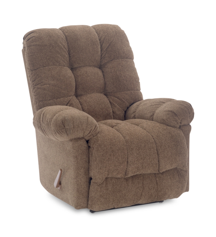 Rocker Recliner with Channeled Back and Textured Weave
