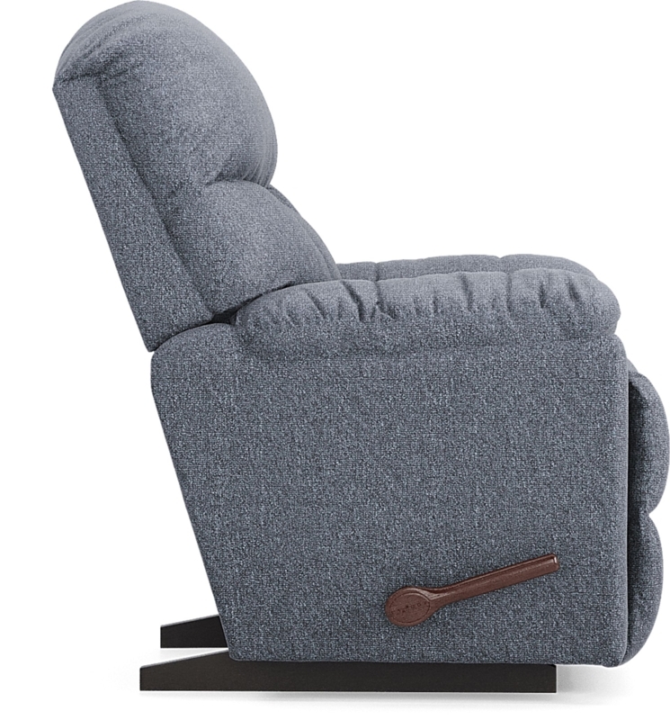 Rocker Recliner with Pillow Arms and Cushioned Headrest Slate Blue