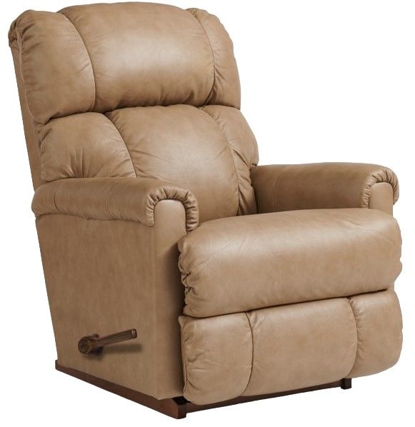 Rocking Recliner in Tan Leather-Like with Manual Lever