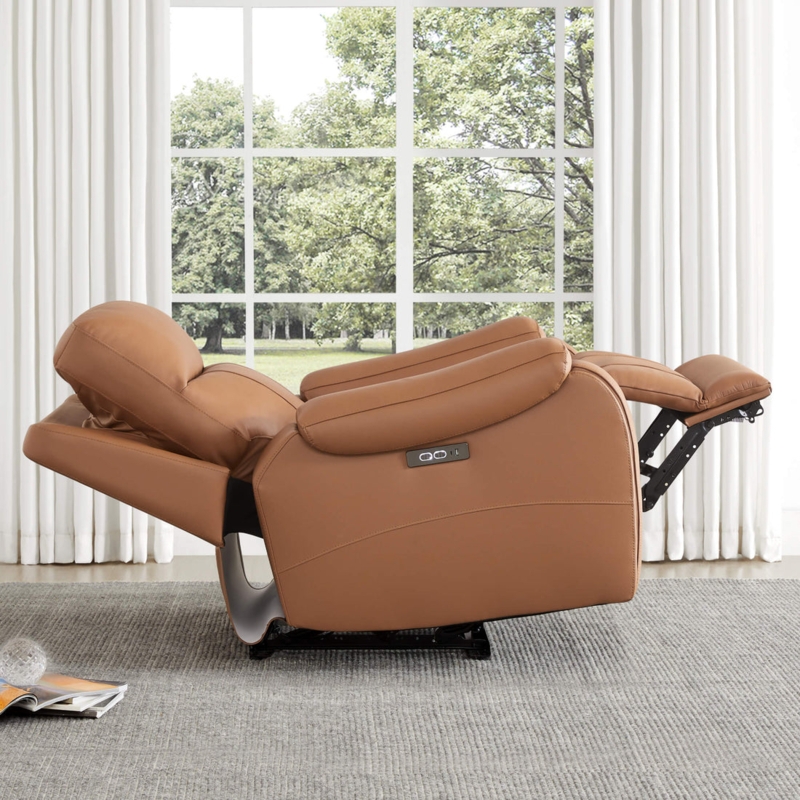 Saddle Brown Power Recliner with Zero Gravity Ergonomic Support