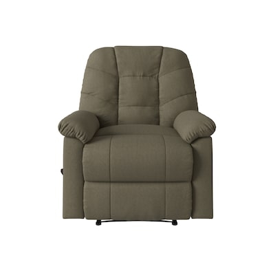 Sage Green Recliner Segmented Backrest Manual Recline Padded Arms