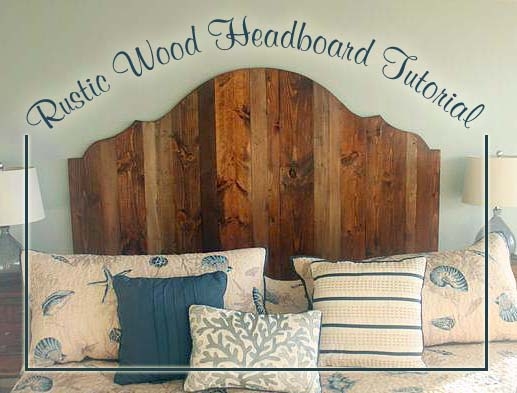 Scalloped Wooden Headboard Rustic Vertical Planks Coastal Style