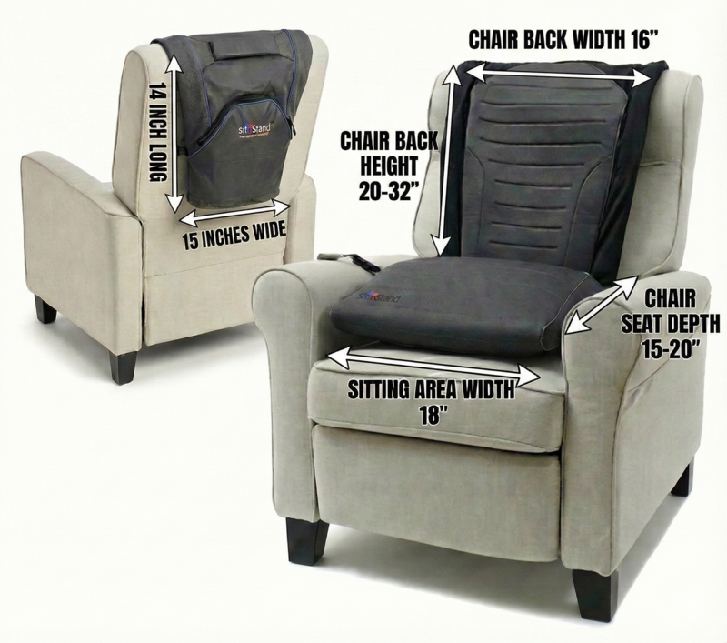 Seat Cushion Portable Lift Assist Rising Mechanism Ribbed Back