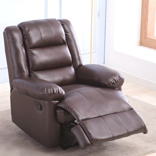 Sepia Recliner with Segmented Backrest and Manual Lever