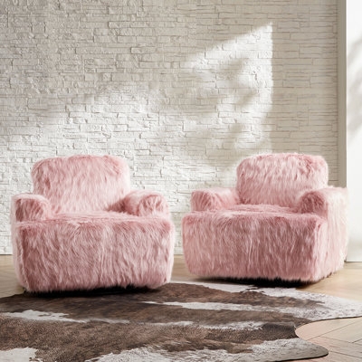 Shaggy Accent Chair: Oversized Faux Fur Lounge Seating.