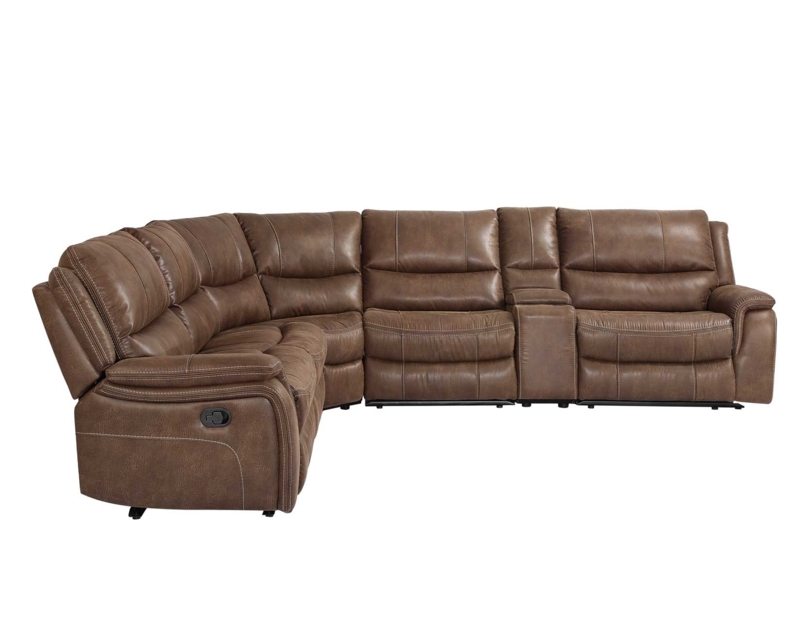 Six-Piece Modular Sectional Light Neutral Upholstery Storage Console