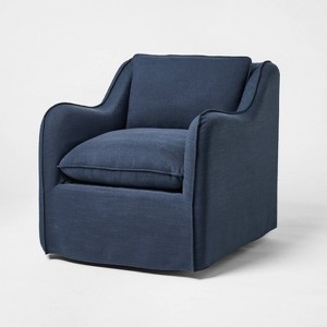 Slipcover style upholstered swivel accent chair Blue - Threshold designed  with Studio McGee : Target