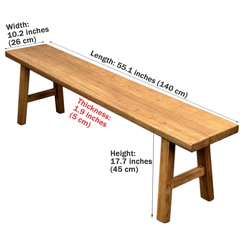 - Small Entryway Bench,Elm Wood Bench Indoor,Wooden Dining Room  Benches for Table,Vintage Hallway Noodle Farmhouse Narrow Long Bench  Seat,for Entry way,Living Room,Bedroom,Foyer 55.1"x10.2"x17.7" - Table  Benches